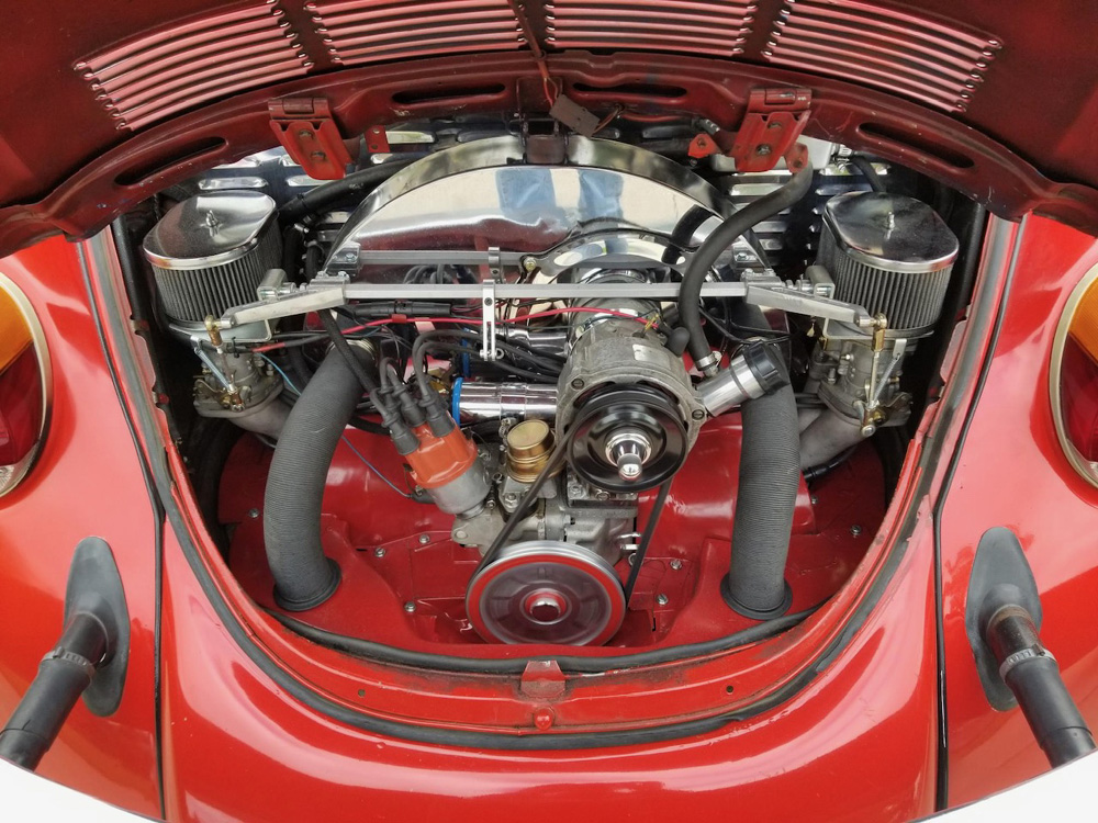 air-cooled VW engine with lots of chrome