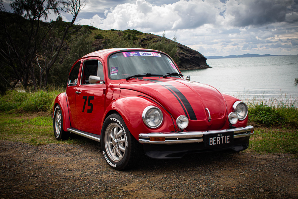 Bertie the Beetle parked by the bay