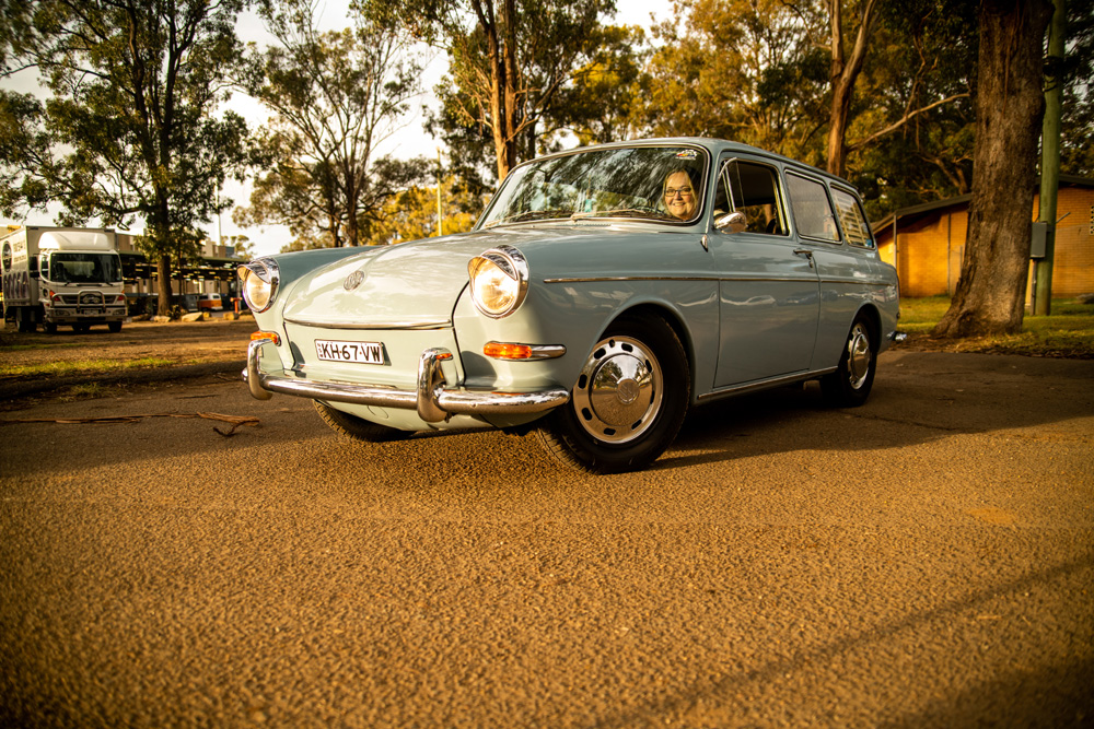 VW Squareback with owner at the wheel