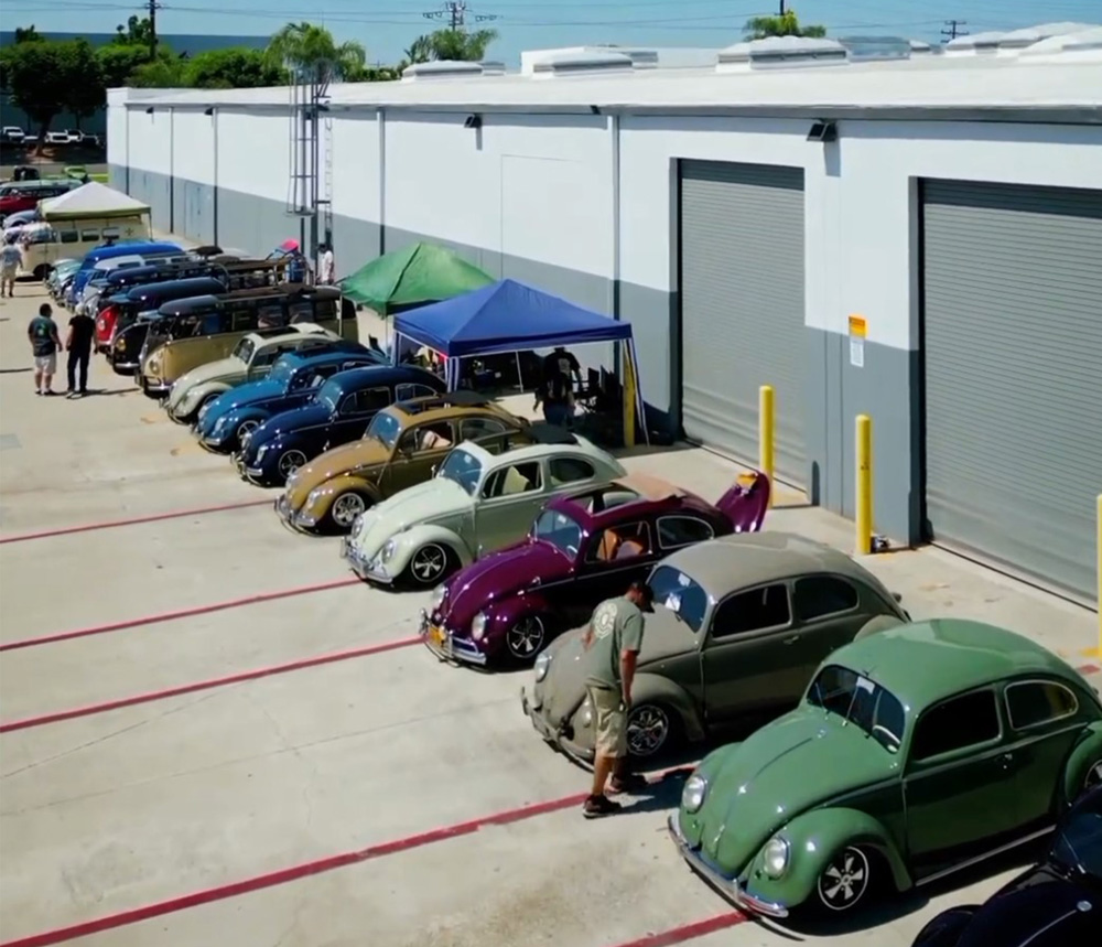 Air-cooled Volkswagen enthusiasts gathered at the EMPI Open House in Anaheim.