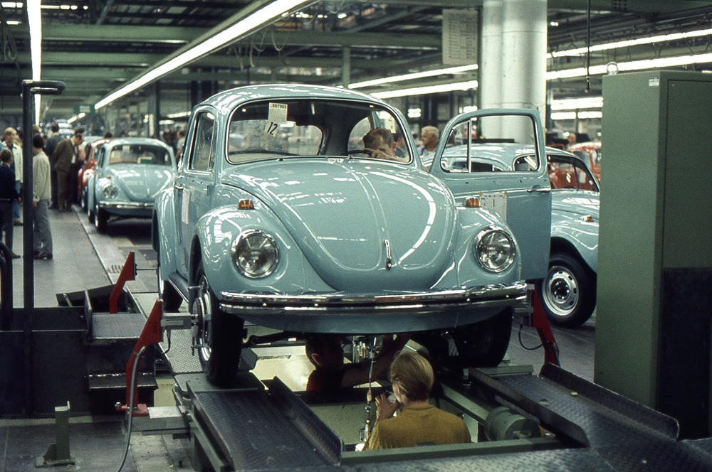 1302 Super Beetle production begins at Volkswagenwerk Wolfsburg