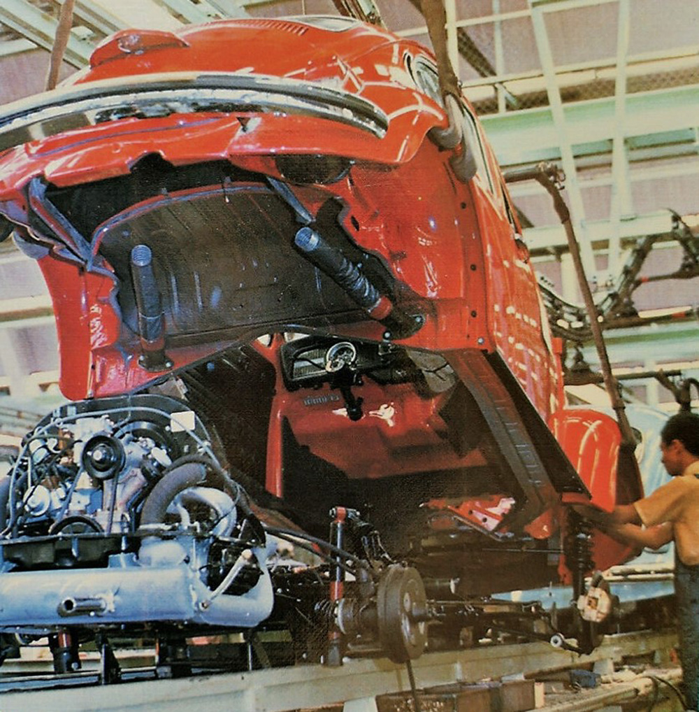 Super Beetle body in final assembly Hall 12