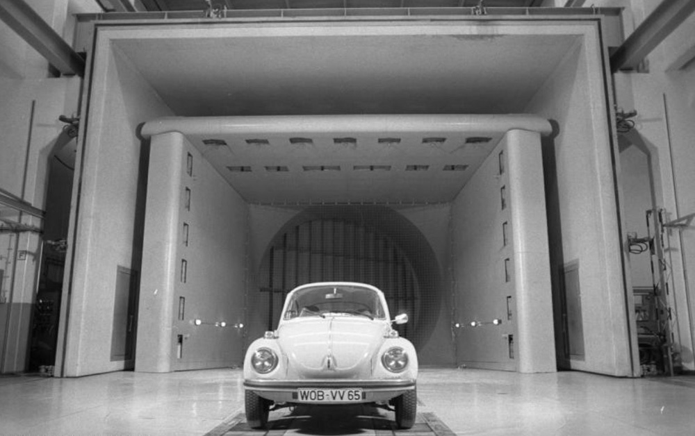 1303 Super Beetle in the wind tunnel