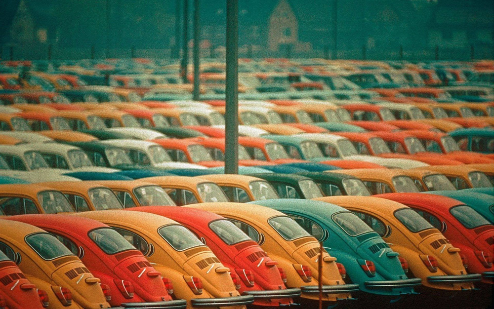 A sea of Volkswagens