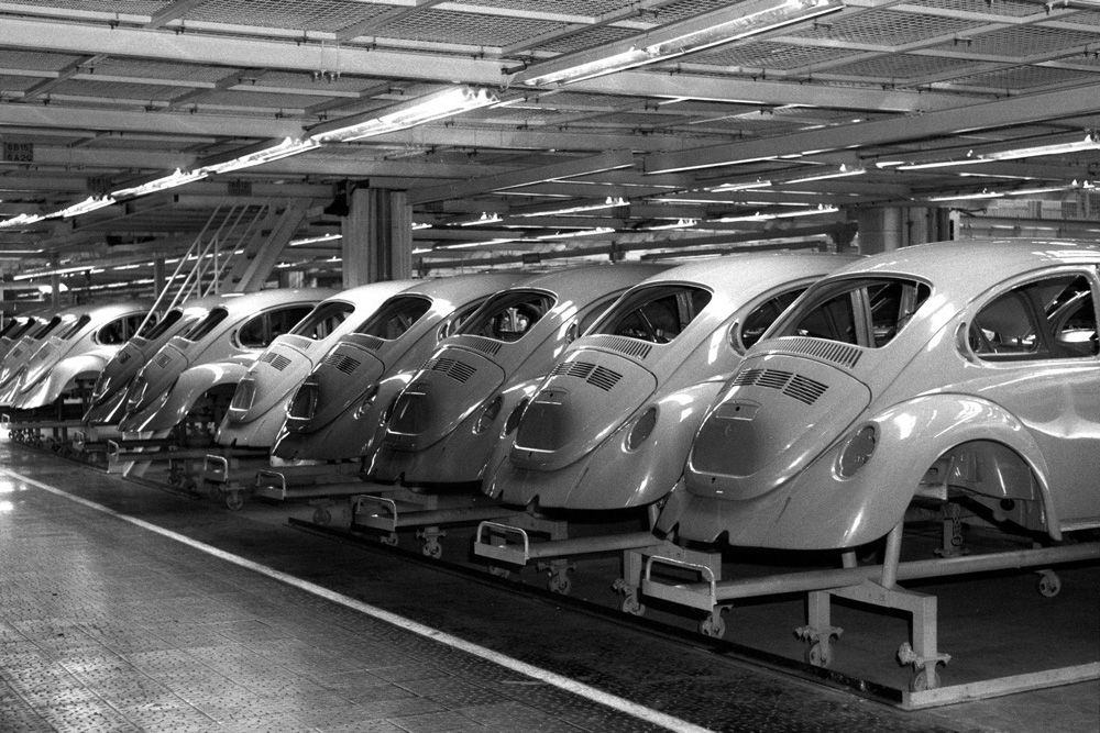 Painted VW 1303 bodies in 1974